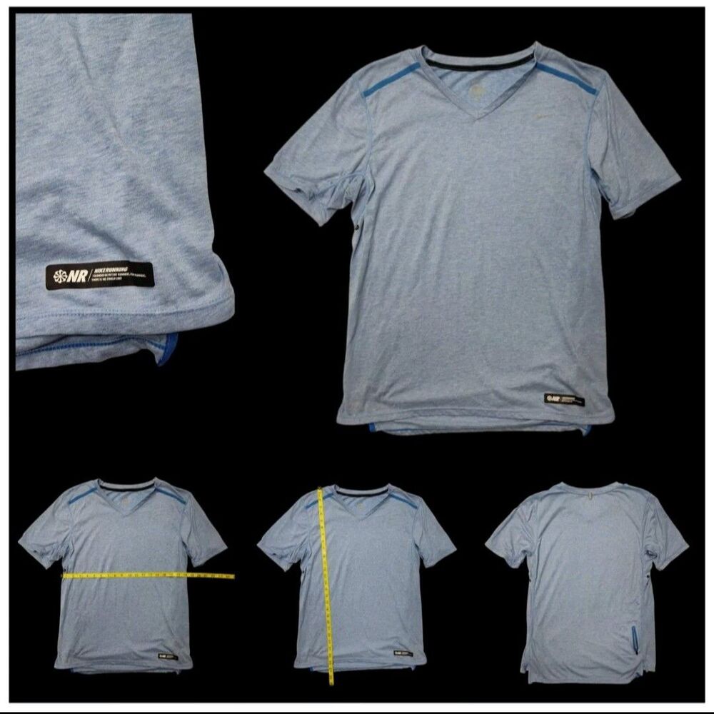 Nike Shirt Mens Medium Blue Dri Fit Running Short Sleeve
